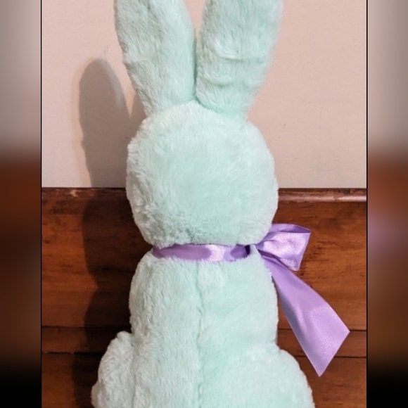 Animal Adventure Mint Green Bunny Rabbit Purple Bow Plush Stuffed Animal Easter - Picture 5 of 7